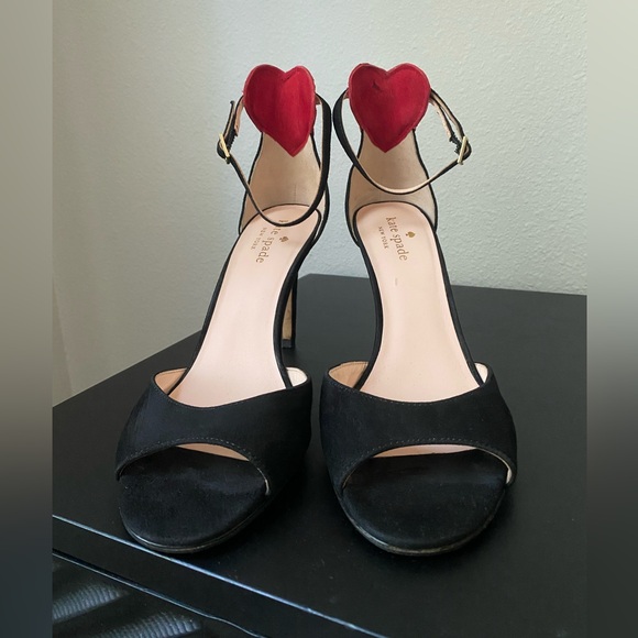 Kate Spade Heels Red Sequin Hearts - Picture 3 of 6